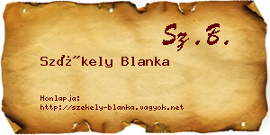 Székely Blanka névjegykártya